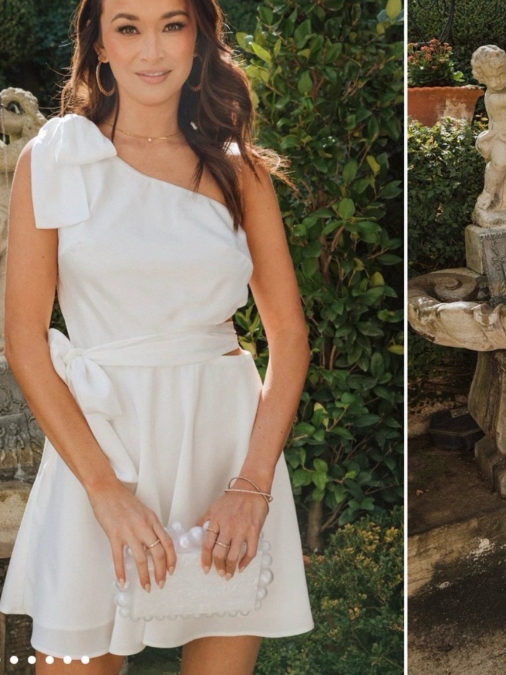 Show Me Your MuMu One-Shoulder White Bow Tie Dress